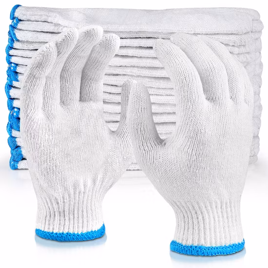 China Wholesale 10/7gauge Safety/Work Glove Industrial/Working Hand Guantes White Cotton Knitted Gloves