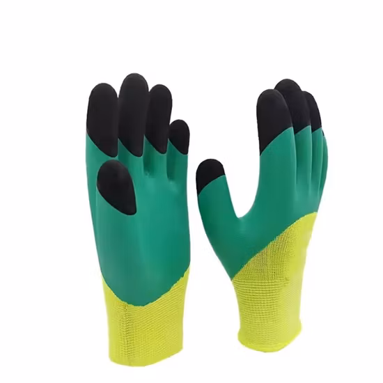 Latex Foam Coated Finger Reinforced Polyester Labor Safety Working Gloves