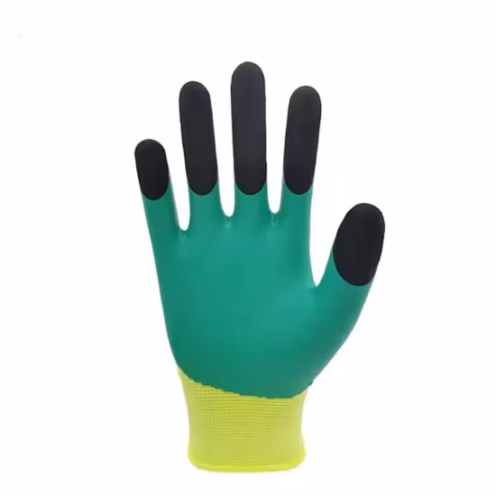 Latex Foam Coated Finger Reinforced Polyester Labor Safety Working Gloves