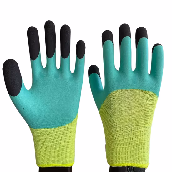 Latex Foam Coated Finger Reinforced Polyester Labor Safety Working Gloves