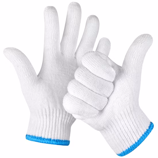 China Wholesale 10/7gauge Safety/Work Glove Industrial/Working Hand Guantes White Cotton Knitted Gloves