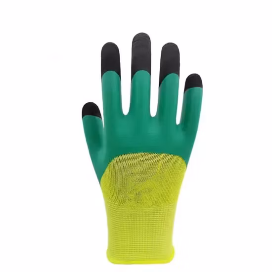 Latex Foam Coated Finger Reinforced Polyester Labor Safety Working Gloves