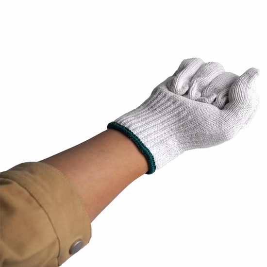 중국 도매 7/10 게이지 산업/작업/손 Guantes 안전 작업 장갑 흰색 면 니트 장갑