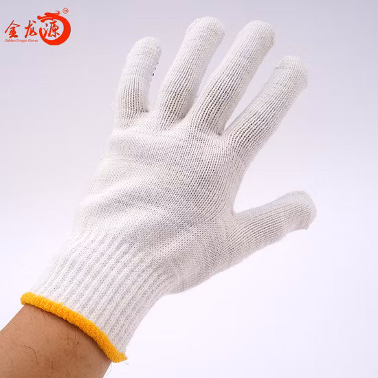 저렴한 니트 PVC DOT 흰색 면 장갑 PVC 점선 안전 작업 장갑